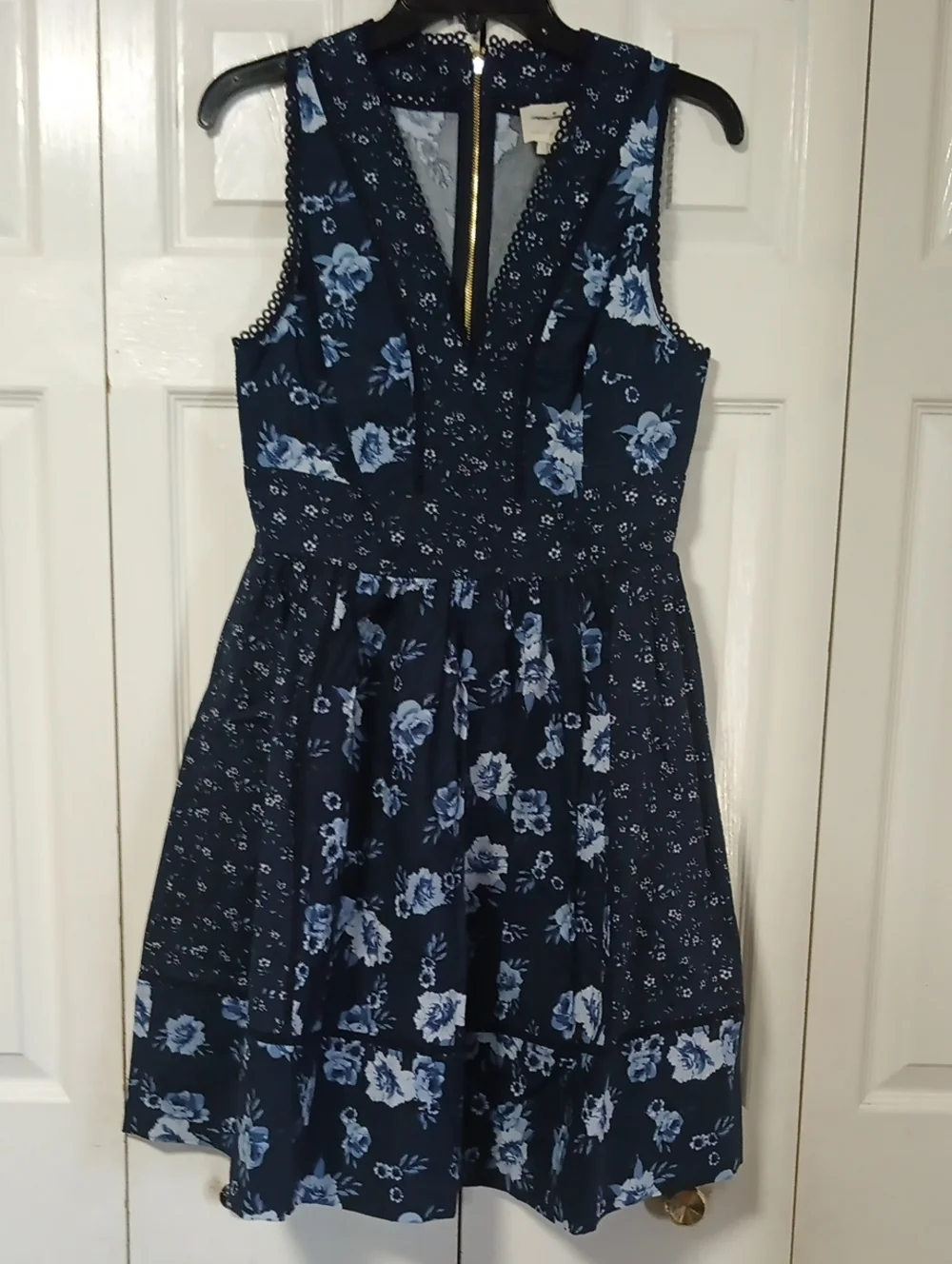 kate spade Navy Floral Sleeveless Fit-and-Flare Prairie Dress